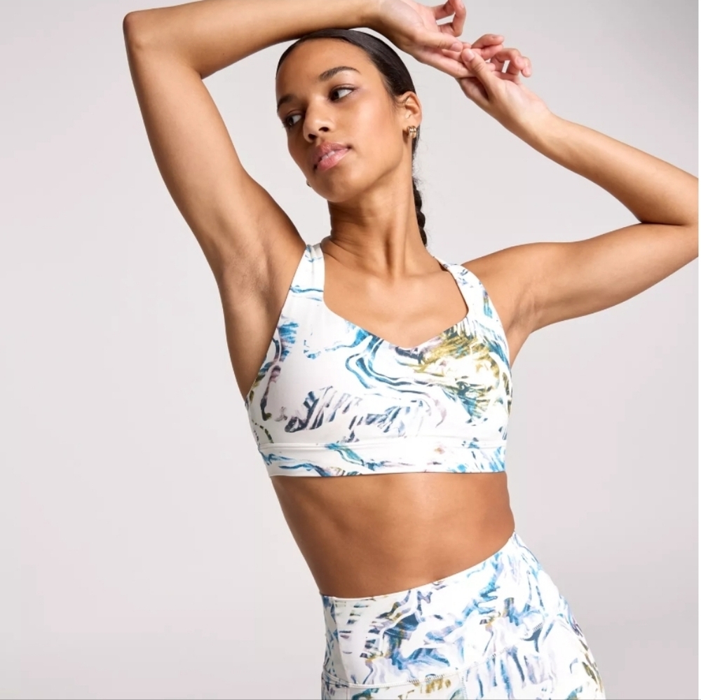Calia Floral Inspire Support Sports Bra, Med Support, NWT